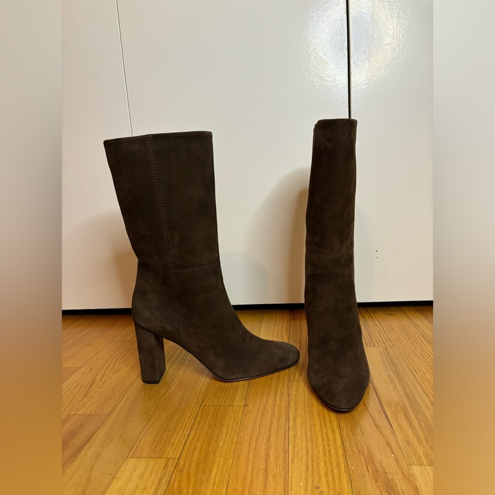 Brown suede boots